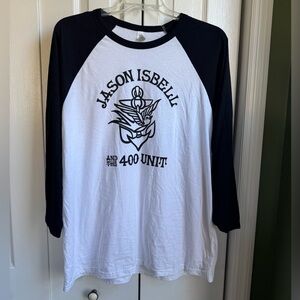 Jason Isbell and the 400 Unit Band Baseball Tee Women’s 2XL Black and White